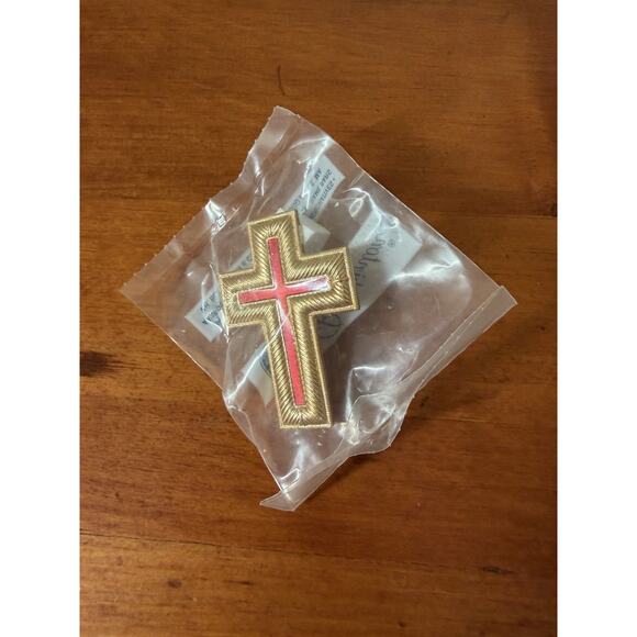 Knights Templar Past Commander Cap Cross Gold Red Enamel Masonic - Picture 3 of 9